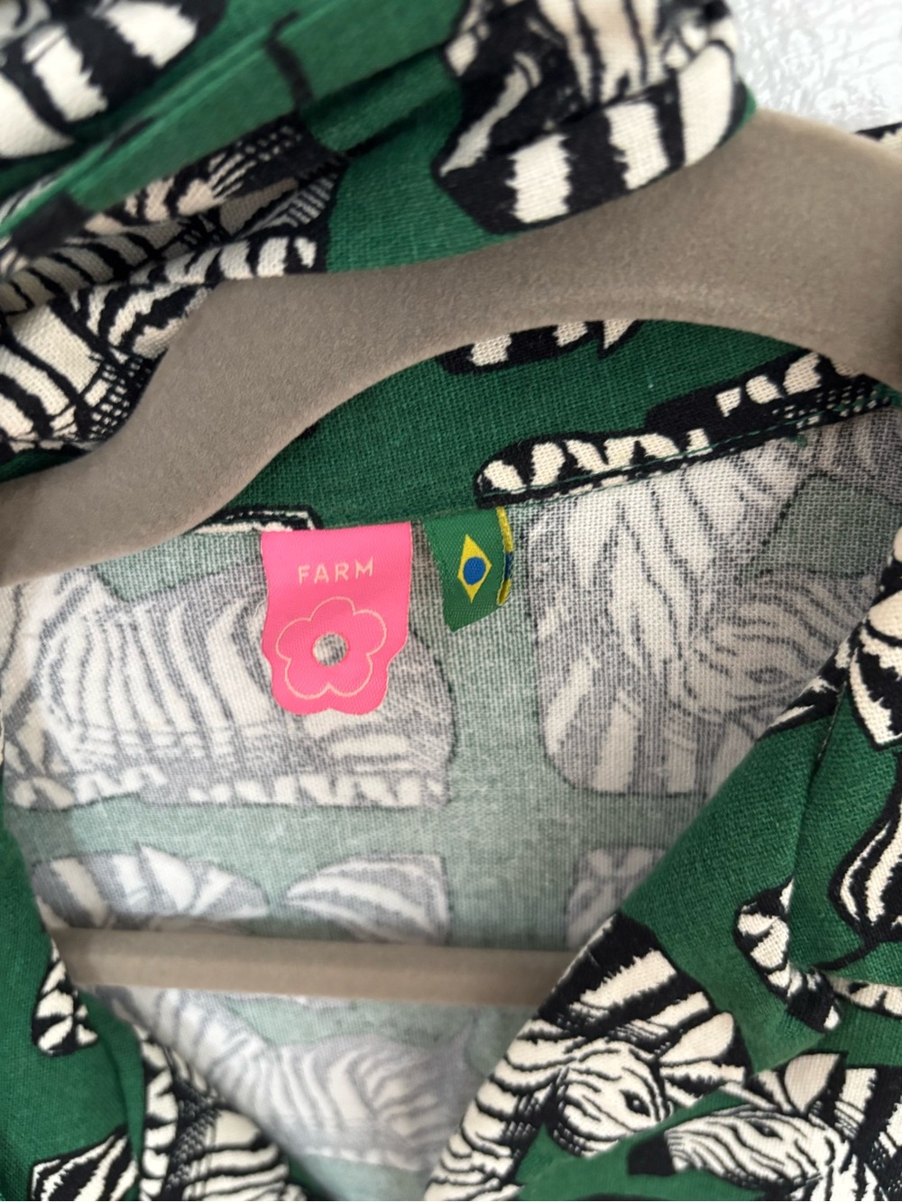 FARM Rio Green Zebra Print Blazer - Picture 2 of 2